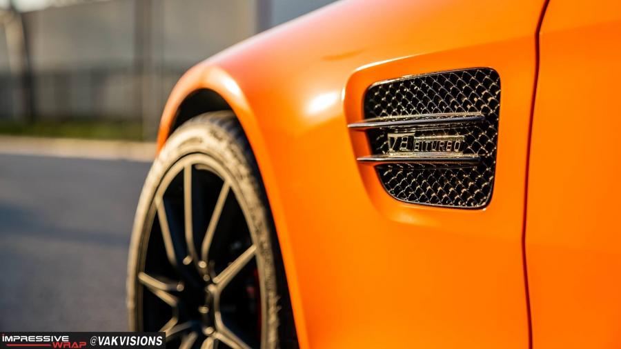 Детали экстерьера Mercedes-AMG GT S Gloss Orange by Impressive Wrap 2018 года  (фото 2 из 6)